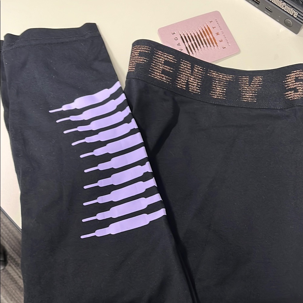 Savage X Fenty Black and Purple Leggings